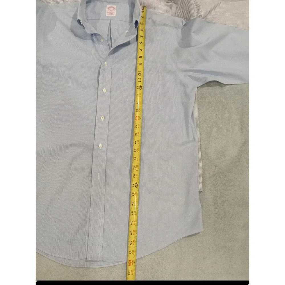(2) Mens Brooks Brothers Original Polo 346Dress Button Shirt 15.5-2/3 Blue White